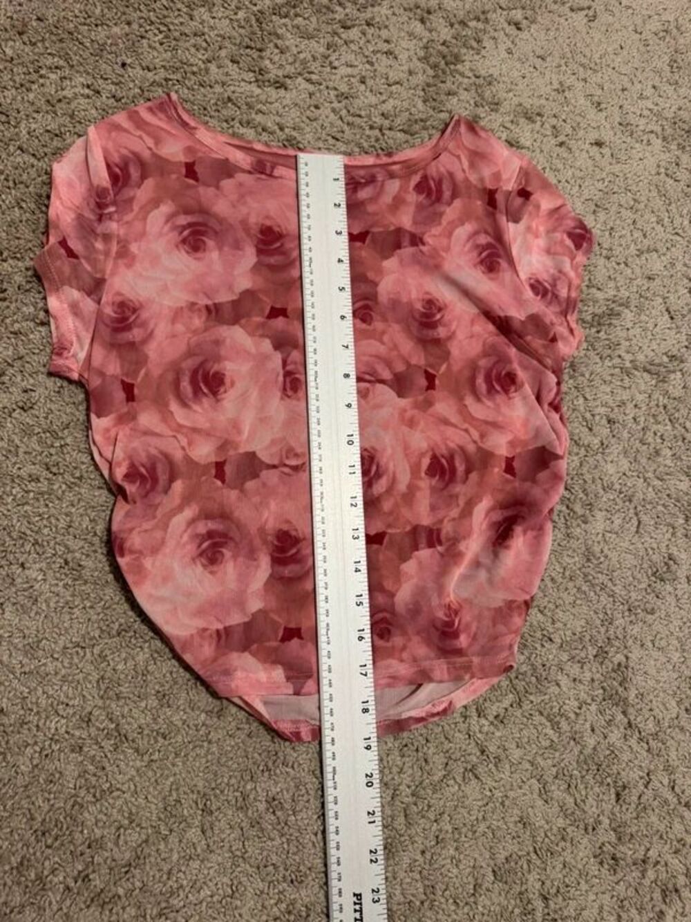 Pink Rose Y2K Mesh Ruched Top - Picture 5 of 7
